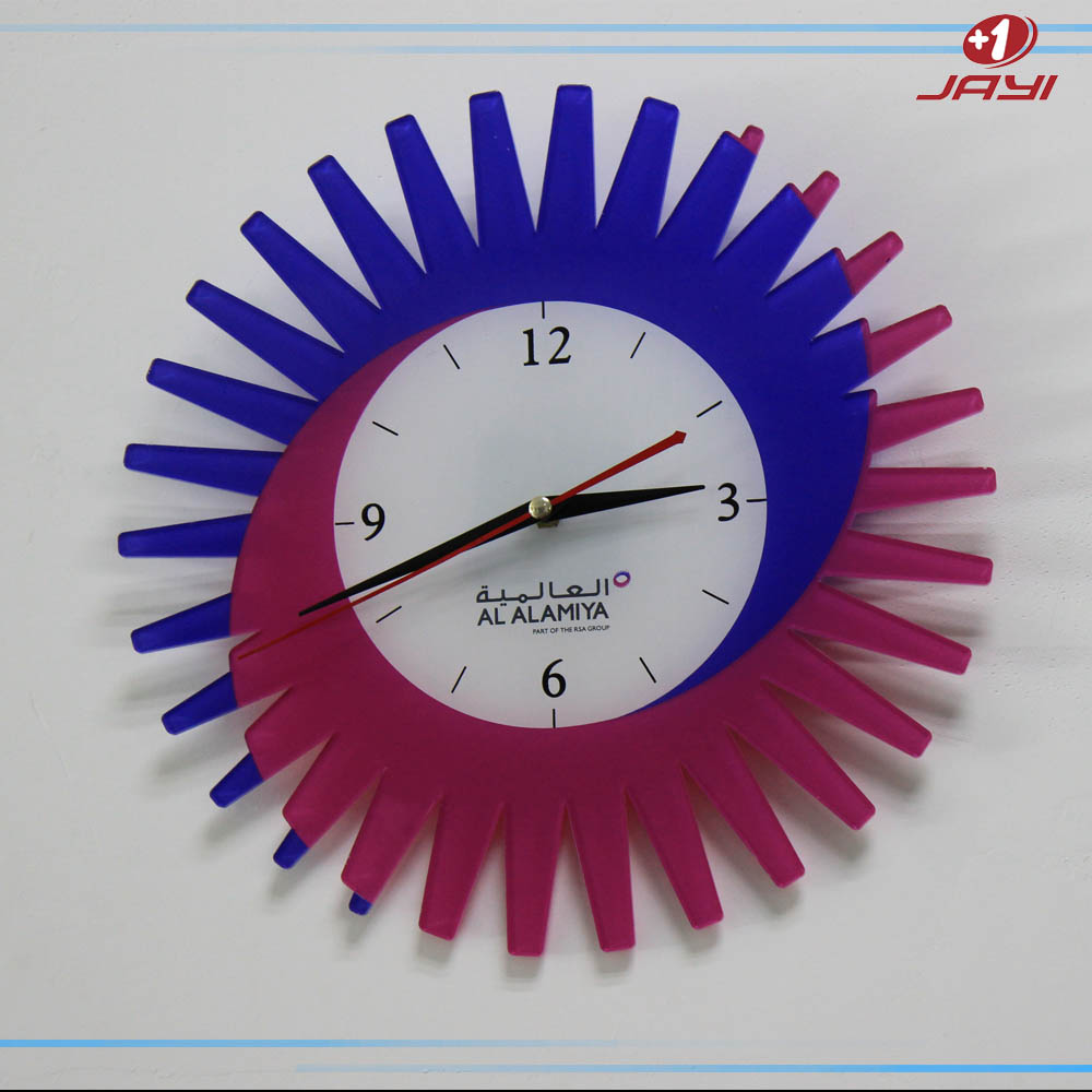 Double color organic glass fashion simple clock